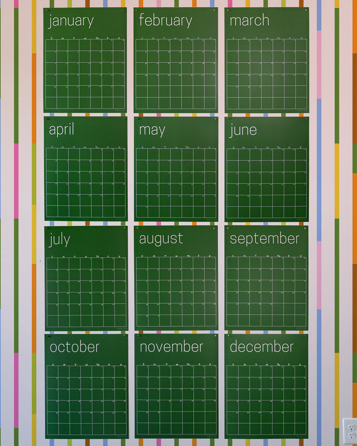 Reusable Large Wall Calendar in Green | 16 x 20 inches | Undated