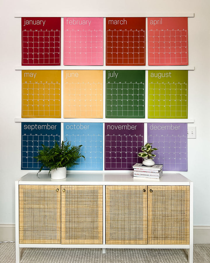 Slightly Imperfect Reusable Large Wall Calendar in Rainbow- Save 50% with code IMPERFECT