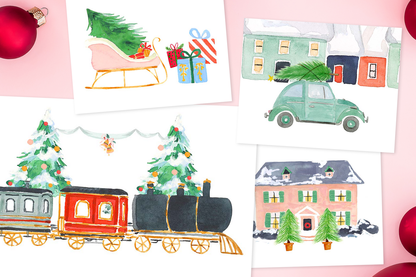 Winter Holiday Digital Art Prints Bundle