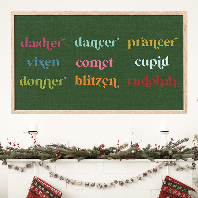 Colorful Reindeer Digital TV Art | Colorful Holiday Frame TV Art