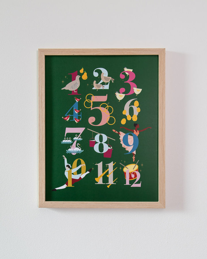12 Days of Christmas Art Print (11 x 14 inches)