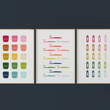 Colorful Bathroom Art Printable Bundle | 7 Designs |  White Background