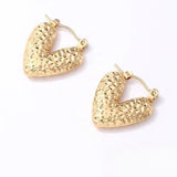 Hammered Every Day Heart Earrings