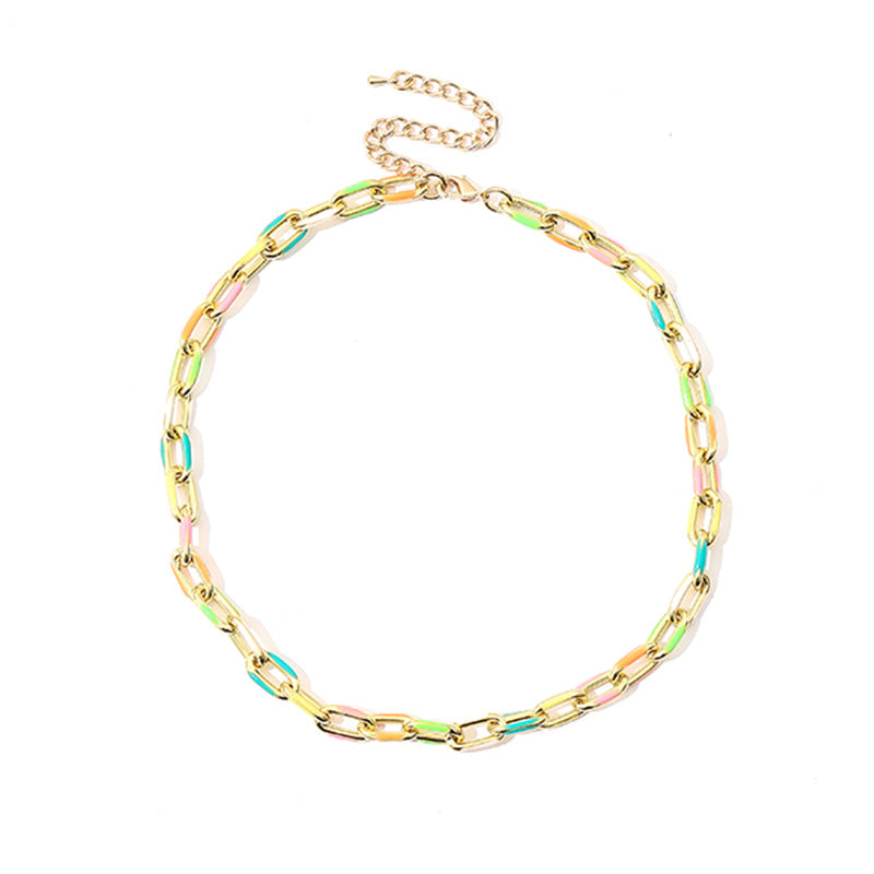 Enamel Chain Necklace (5 Color Options)