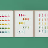 Colorful Office/Craft Room Art Printable Bundle | 5 Designs |  White Background