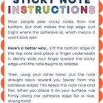written instructions for colorful scalloped sticky notes from Kaleidoscope Living