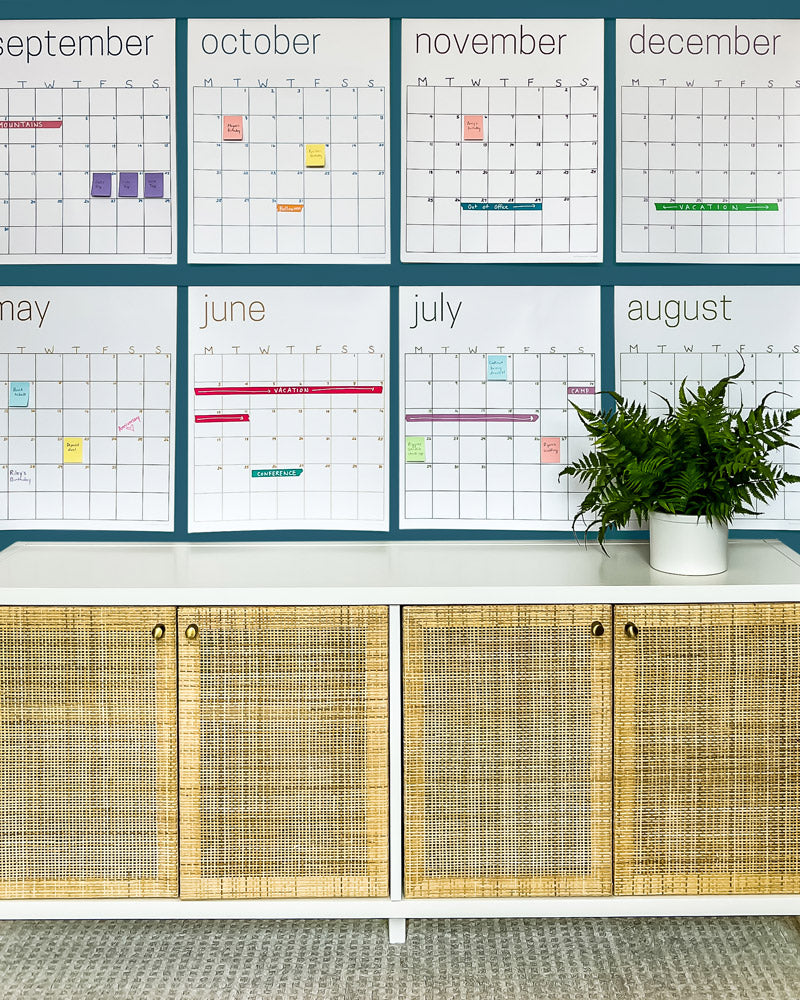 Reusable Large White Wall Calendar | 16 x 20 inches | Undated ...