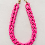Pink Bold Acrylic Link Statement Necklace