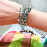 Blue Rhinestone Stretch Bracelets (Set of 12)