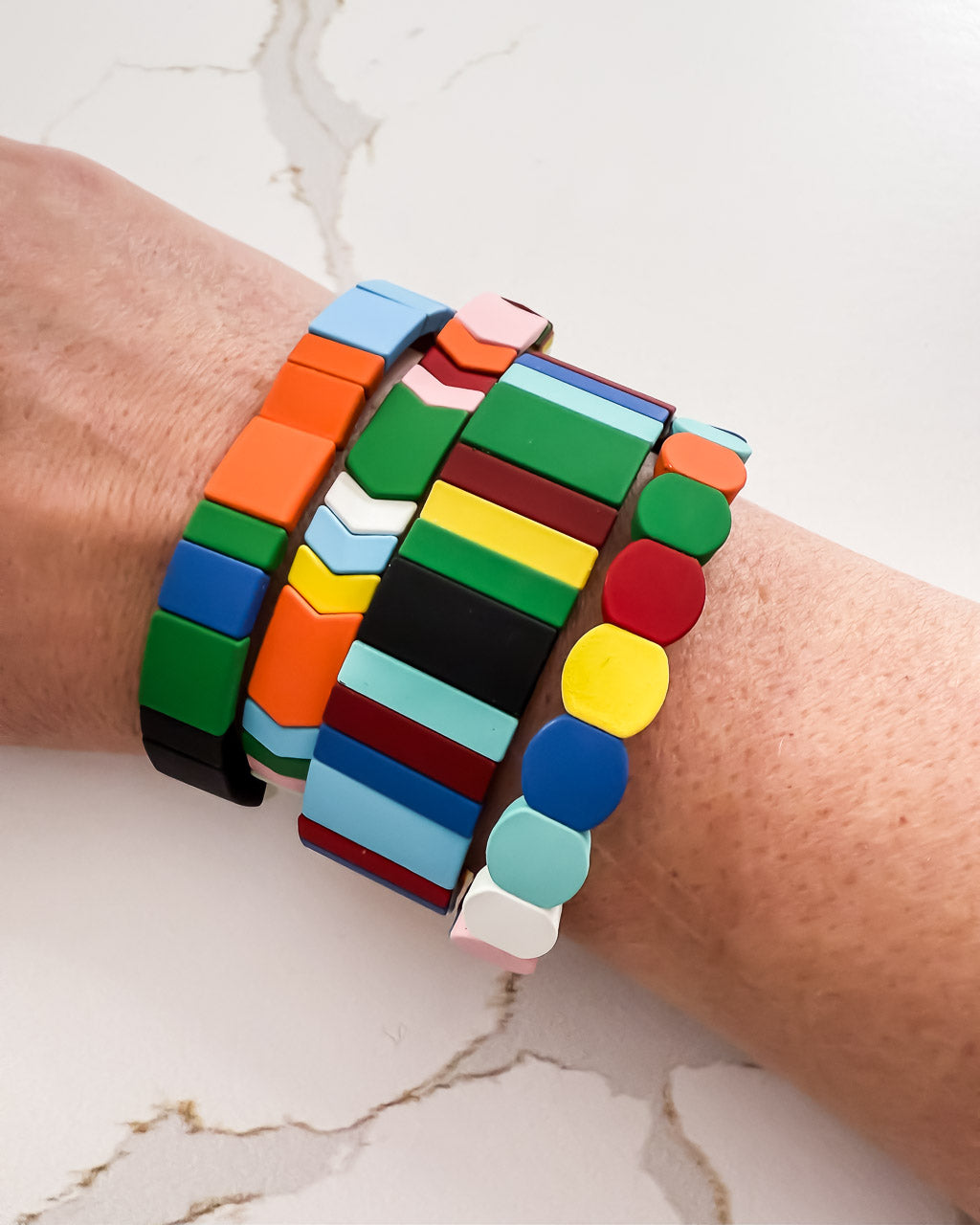 Colorful Geometric Stretch Bracelets