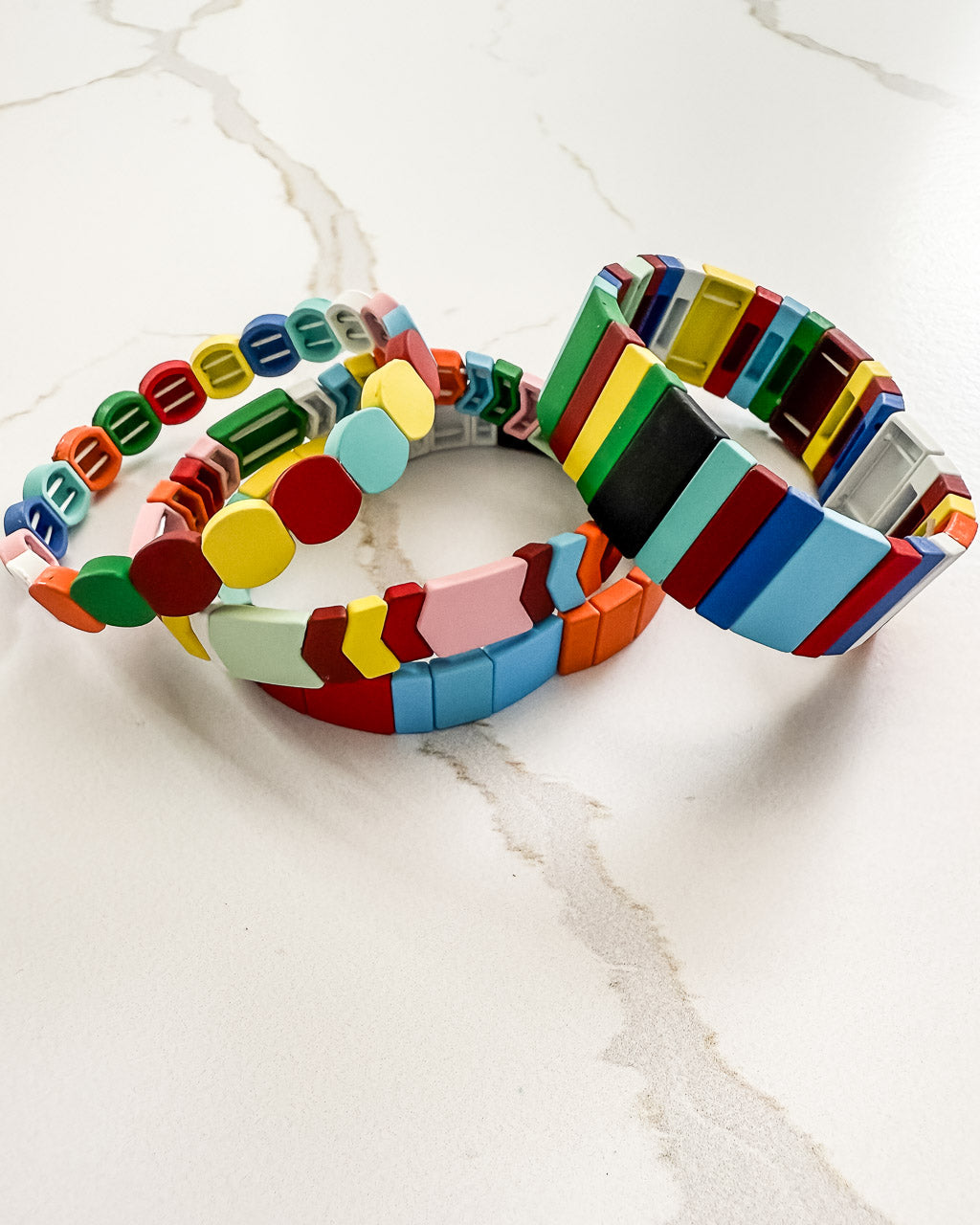 Colorful Geometric Stretch Bracelets