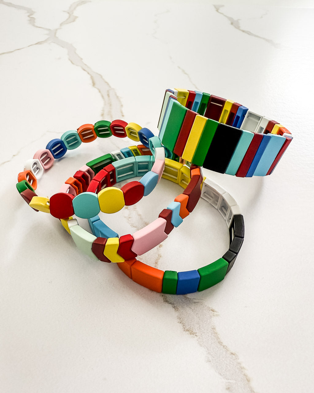 Colorful Geometric Stretch Bracelets