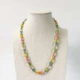 Rainbow Enamel Chain Necklace