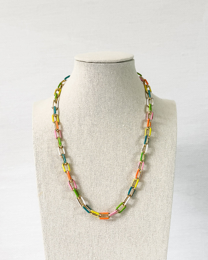 Enamel Chain Necklace (5 Color Options)