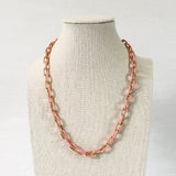 Pink Enamel Chain Necklace
