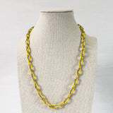 Yellow Enamel Chain Necklace