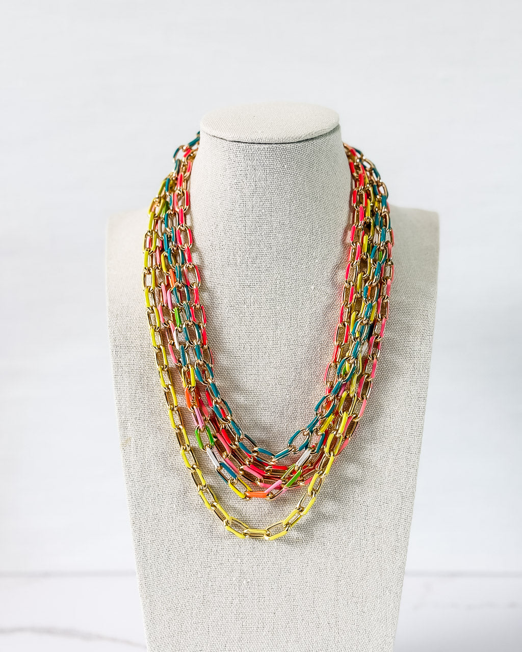 Enamel Chain Necklace (5 Color Options)