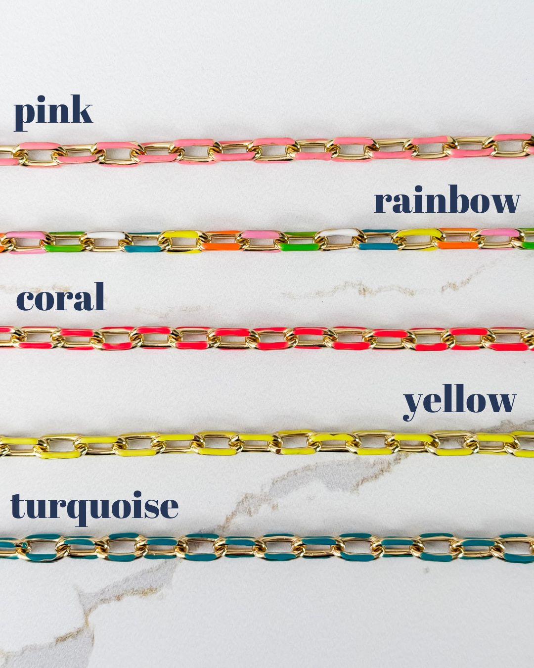 Enamel Chain Necklace (5 Color Options)