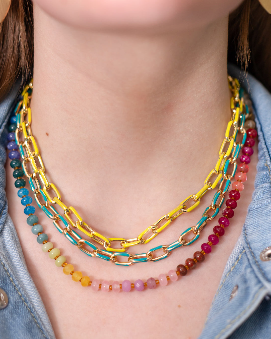 Enamel Chain Necklace (5 Color Options)