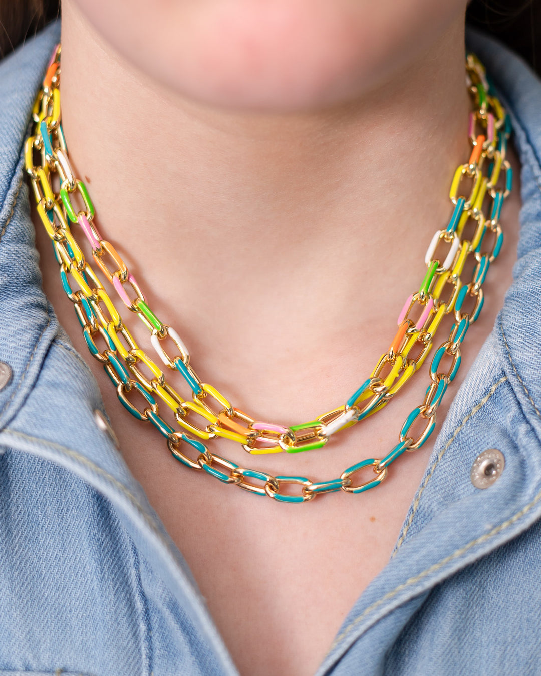 Enamel Chain Necklace (5 Color Options)