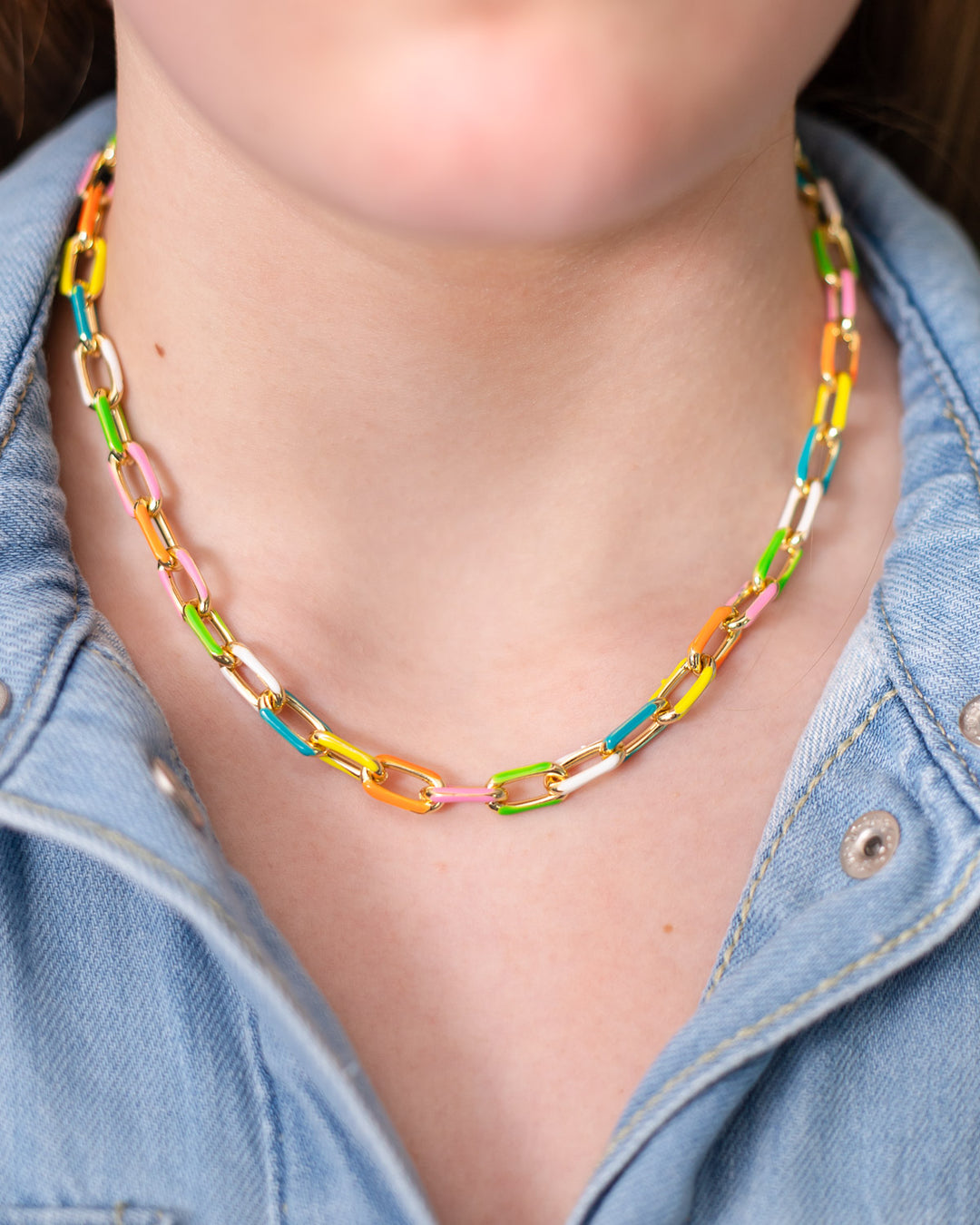 Enamel Chain Necklace (5 Color Options)