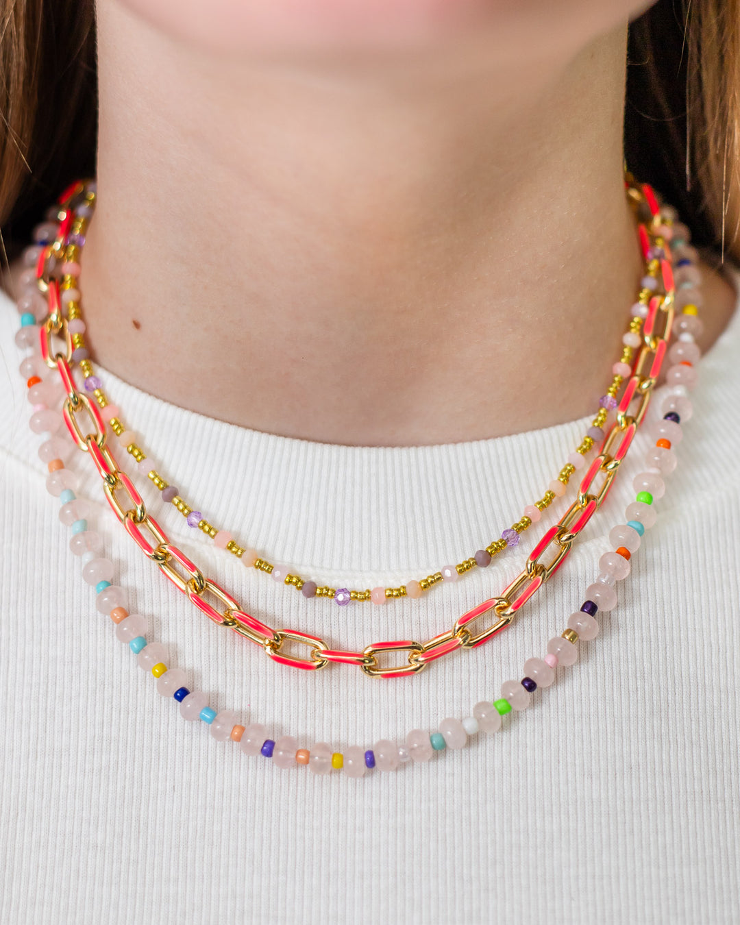 Enamel Chain Necklace (5 Color Options)