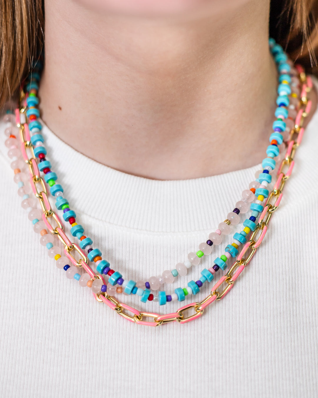 Enamel Chain Necklace (5 Color Options)