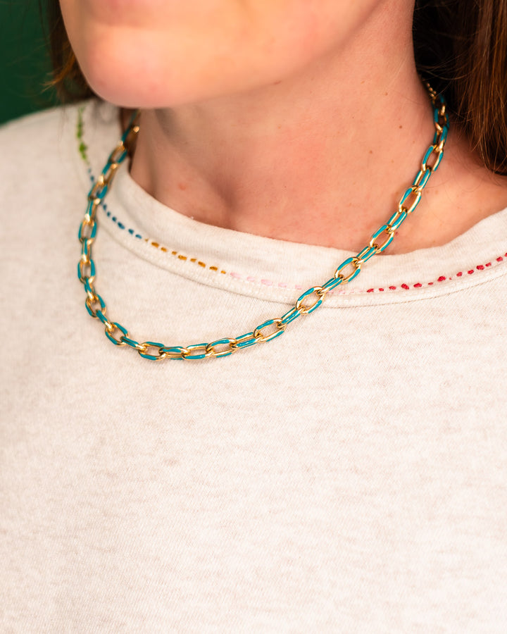 Enamel Chain Necklace (5 Color Options)