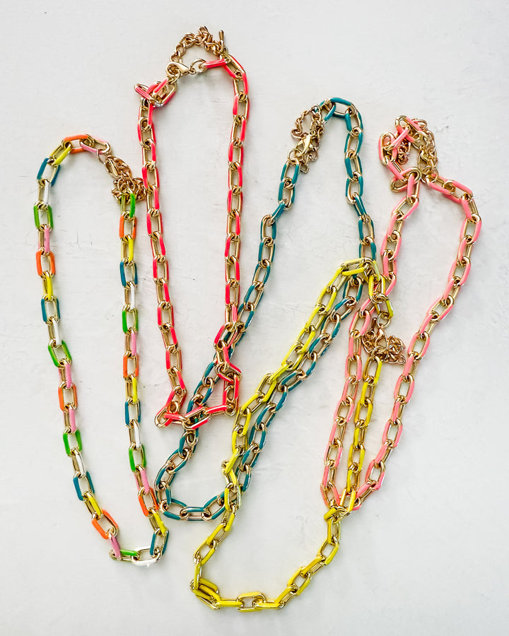 Enamel Chain Necklace (5 Color Options)