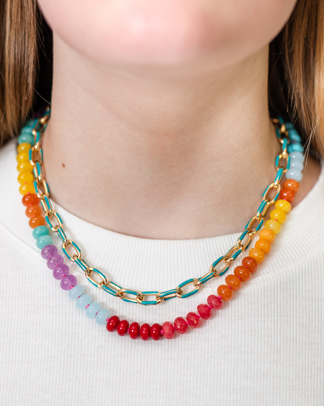 Enamel Chain Necklace (5 Color Options)