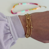 Gold Heart Charms Beaded Bracelet (Set of 5)