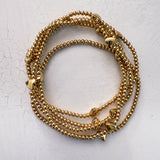 Gold Heart Charms Beaded Bracelet (Set of 5)
