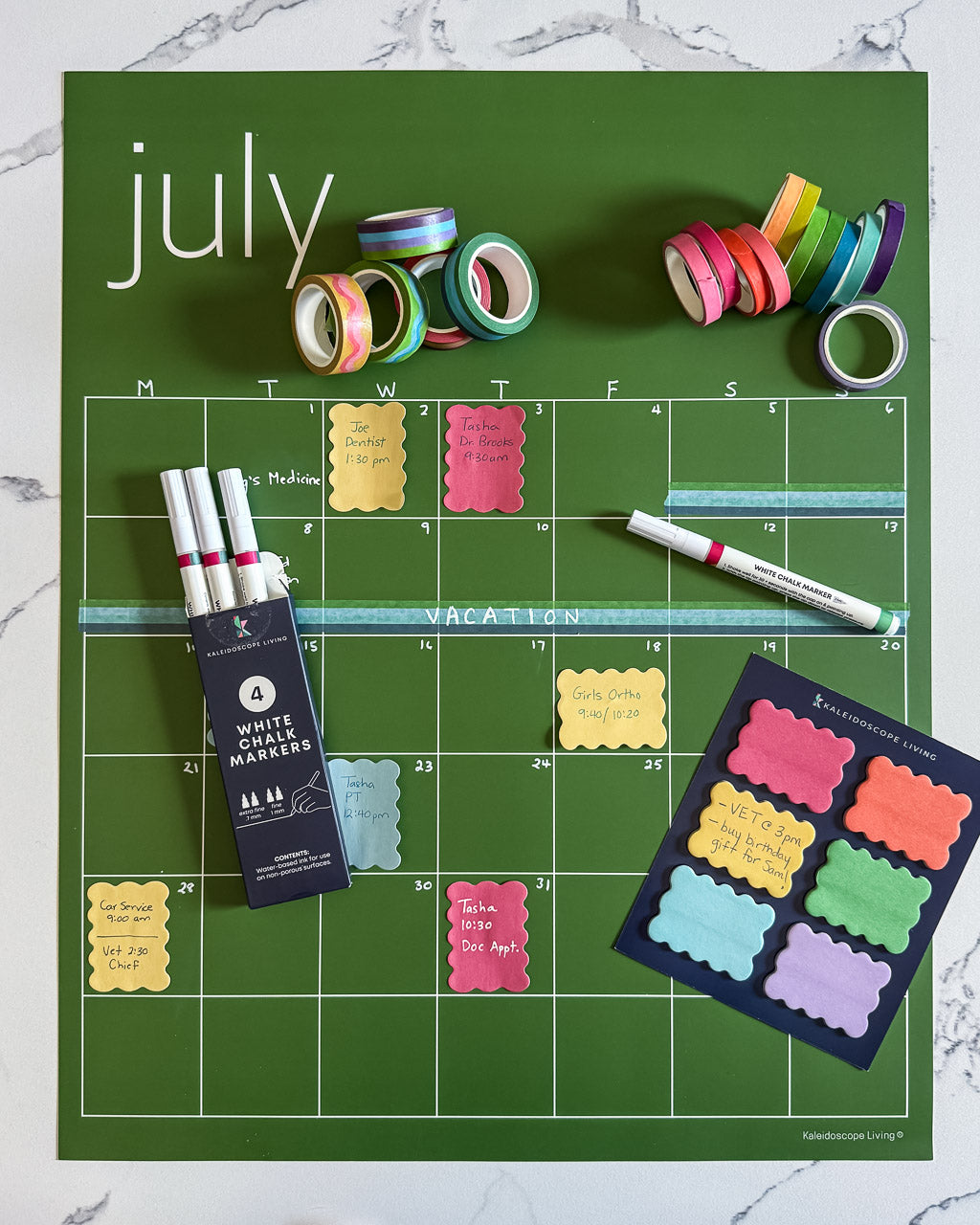 Reusable Large Wall Calendar in Green | 16 x 20 inches | Undated