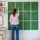 Reusable Large Wall Calendar in Green | 16 x 20 inches | Undated