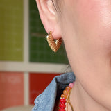 Hammered Every Day Heart Earrings