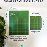 image showing size difference in small and large monthly wall calendars in rainbow colors by Kaleidoscope Living