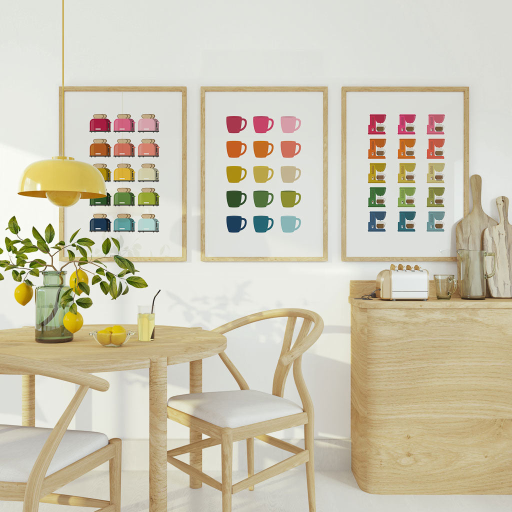 stylish kitchen prints | digital download | download... Colorful Kitchen Art Printable Bundle | 10 Designs | White Background ...