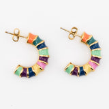 Multicolored hoop earrings with gold accents by Kaleidoscope Living