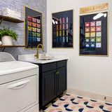 Colorful Laundry Room Art Printable Bundle | 4 Designs |  Navy Background