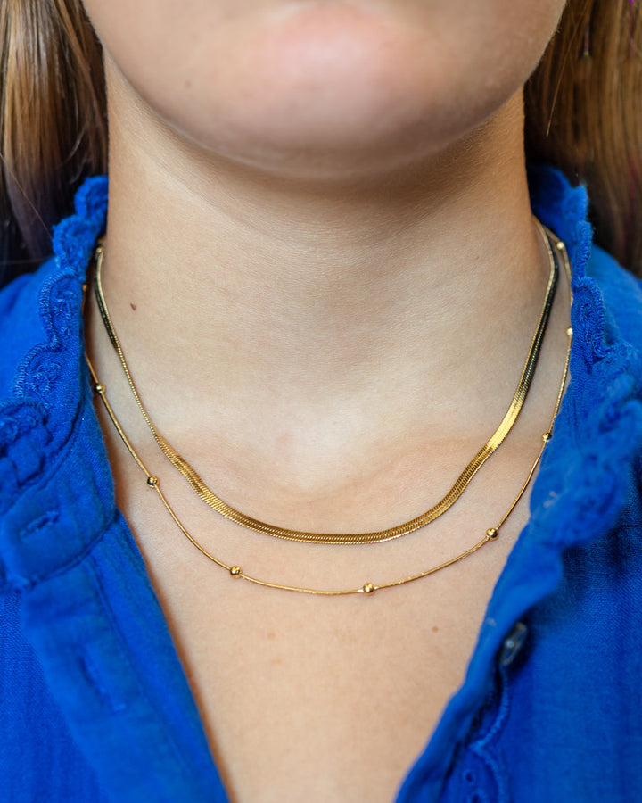 Layered Gold Snake Chain Necklace