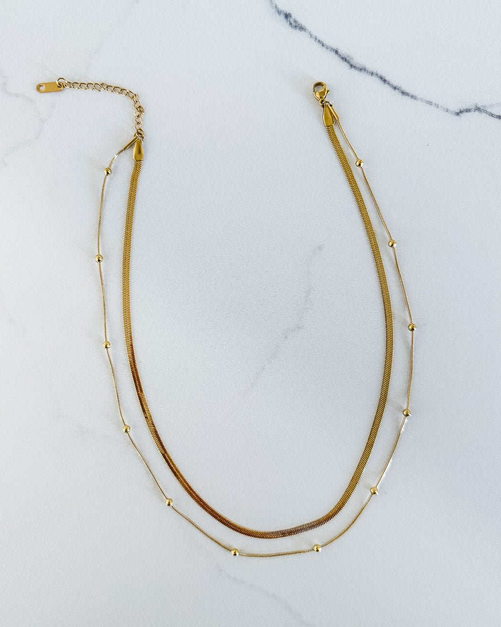 Layered Gold Snake Chain Necklace