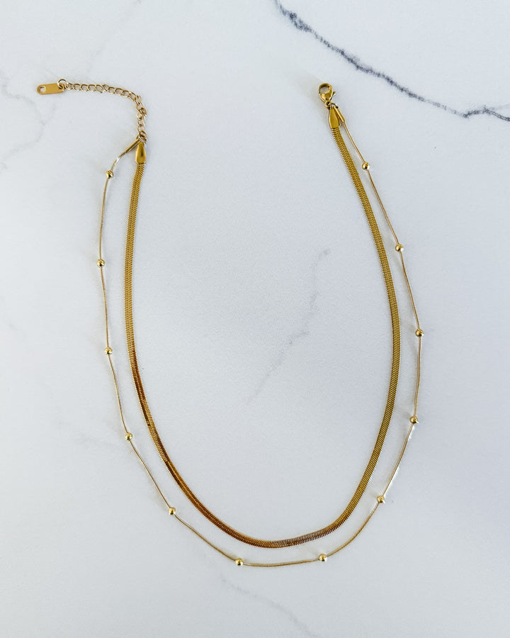 Layered Gold Snake Chain Necklace