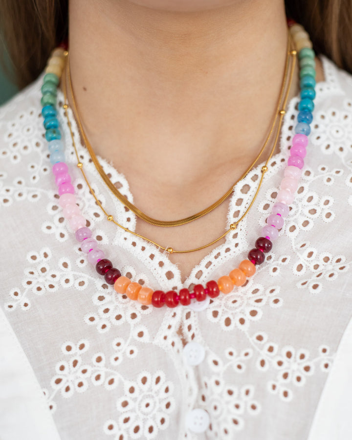 Layered Gold Snake Chain Necklace
