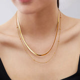 Layered Gold Snake Chain Necklace