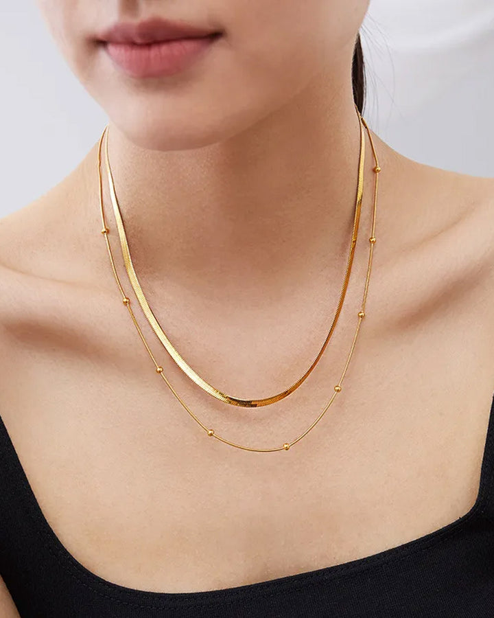Layered Gold Snake Chain Necklace