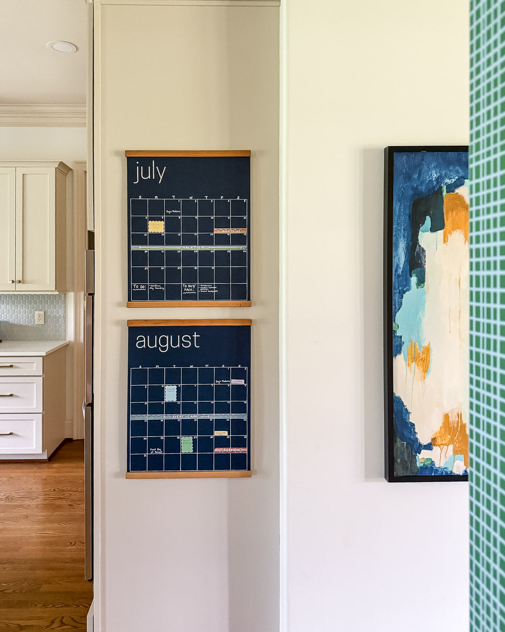 Reusable Large Wall Calendar in Navy Blue | 16 x 20 inches | Undated