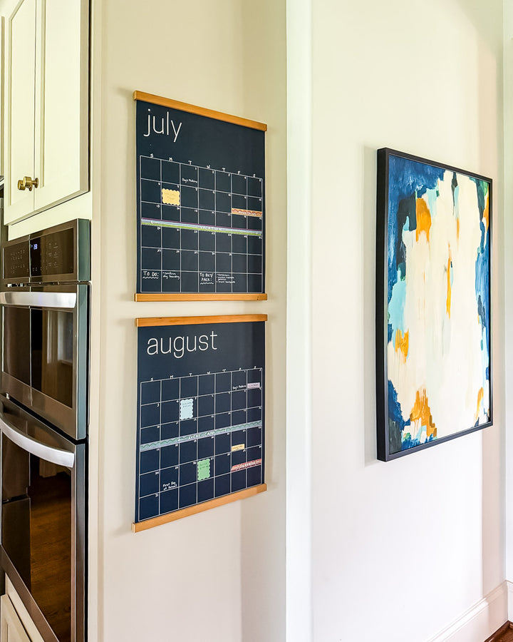 Reusable Large Wall Calendar in Navy Blue | 16 x 20 inches | Undated