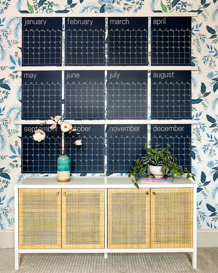 Reusable Large Wall Calendar in Navy Blue | 16 x 20 inches | Undated