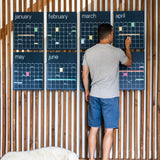 Reusable Large Wall Calendar in Navy Blue | 16 x 20 inches | Undated