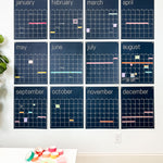 large erasable navy blue wall calendar from Kaleidoscope Living